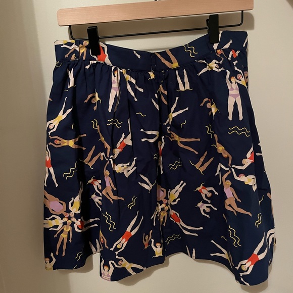 ModCloth Synchronized Swimmers Mini Skirt Blue Sz L - Picture 2 of 5